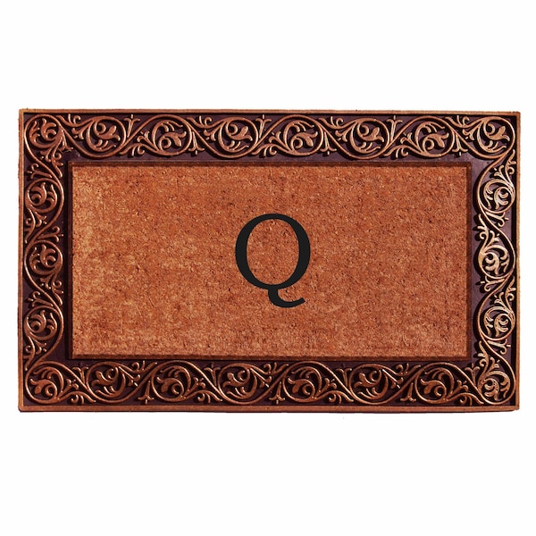 Calloway Mills Monogram Door Mat, Bronze, Black, Natural, 18 in W x 30 in L 10003BRNZQ - main